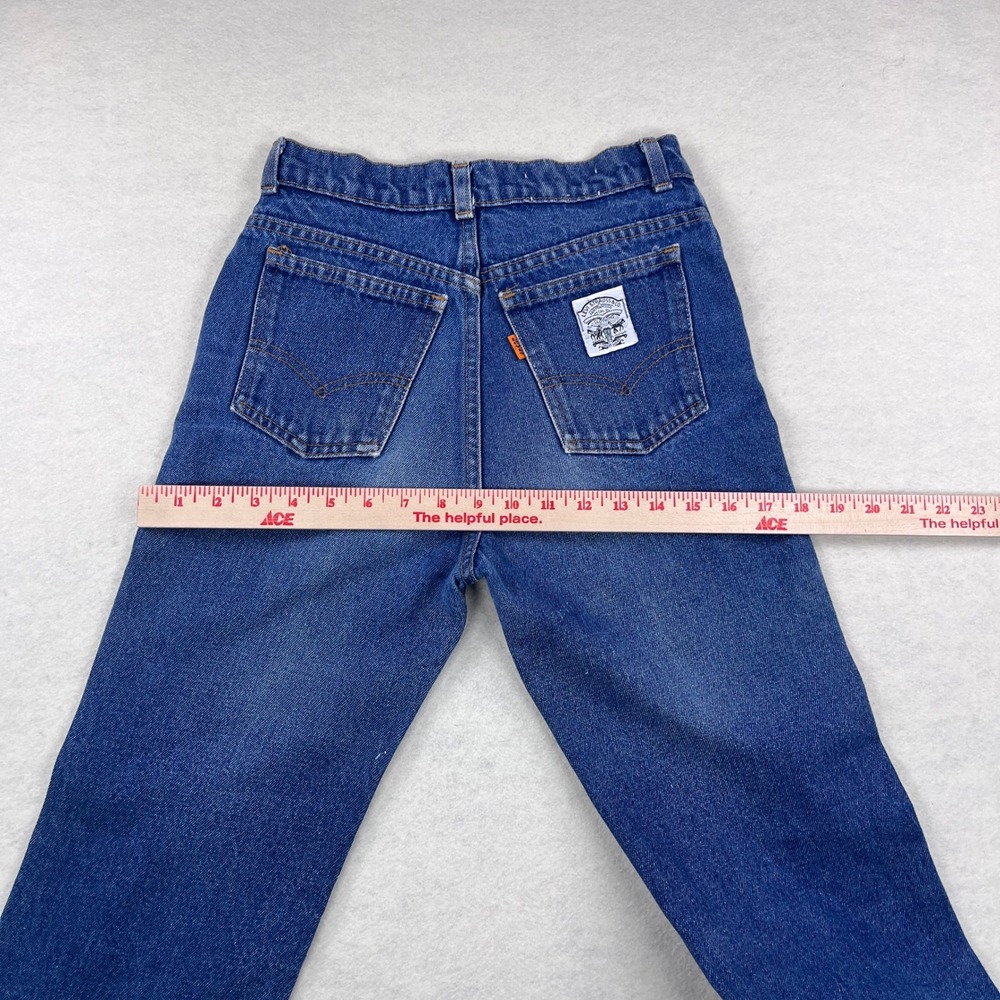 Vintage Levis White Patch Orange Tab Jeans Womens 26 High Rise Straight Scovill - Picture 11 of 13